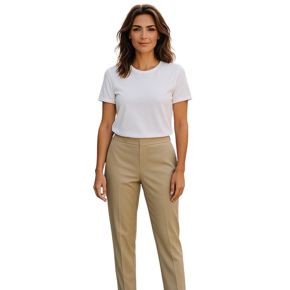 St. John Stretch Cotton Pants in Khaki | size 10